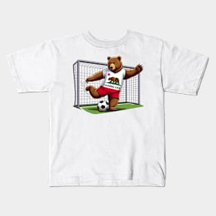 California Bear Soccer Player Kids T-Shirt